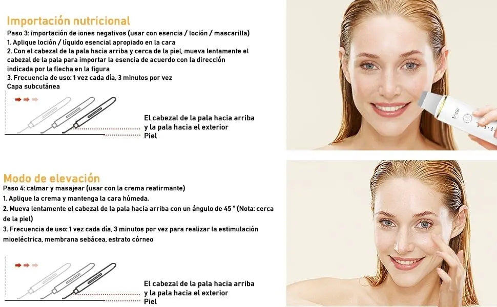 Limpiador ultrasónico exfoliante facial